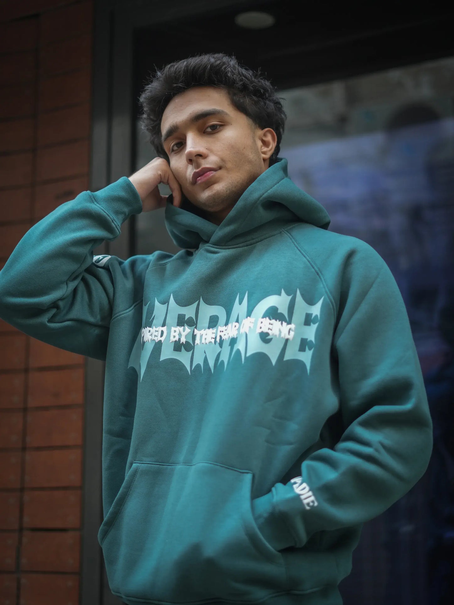 Fear Of Being Average -bottle Green Unisex Hoodie