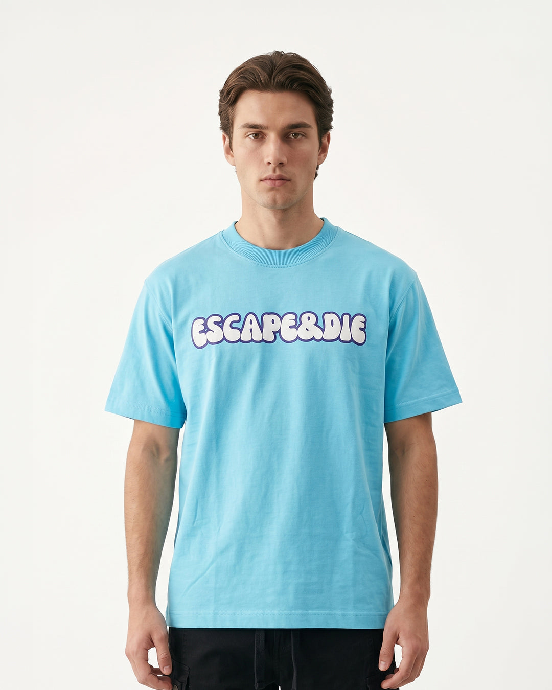 Escape& Die Light Blue Oversize T-shirt-thumbmail-5