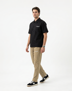 MIDNIGHT BLOOM LINEN SHIRT (BLACK)
