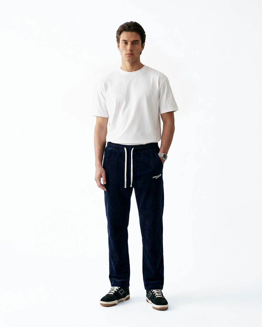 LAST ESCAPE CORDUROY SWEATPANT (NAVY BLUE)