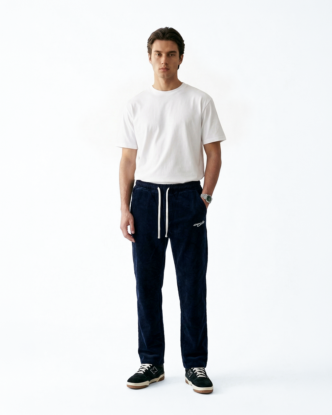 LAST ESCAPE CORDUROY SWEATPANT (NAVY BLUE)-thumbmail-2