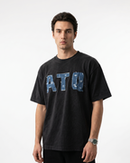 WASHED ATQ SIGNATURE TEE (BLACK)