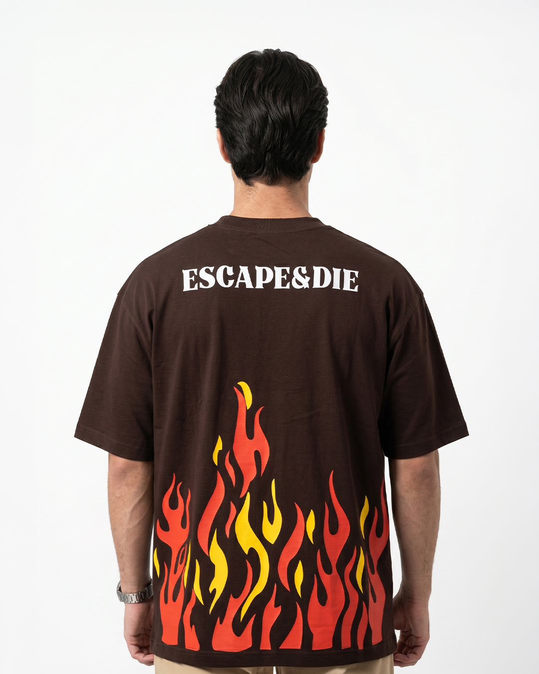 Escape Brown Oversize T-Shirt-thumbmail-4