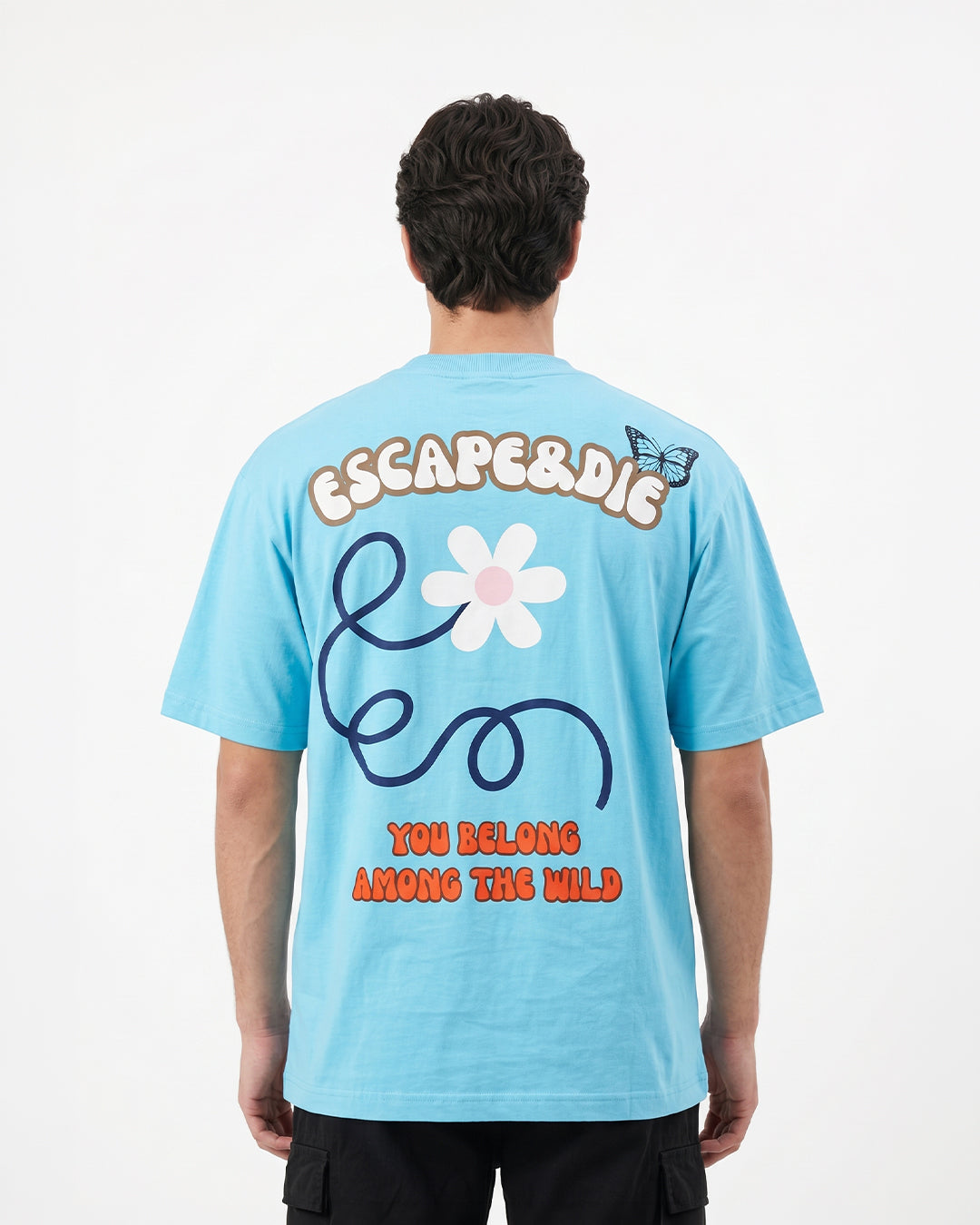 Escape& Die Light Blue Oversize T-shirt-thumbmail-2