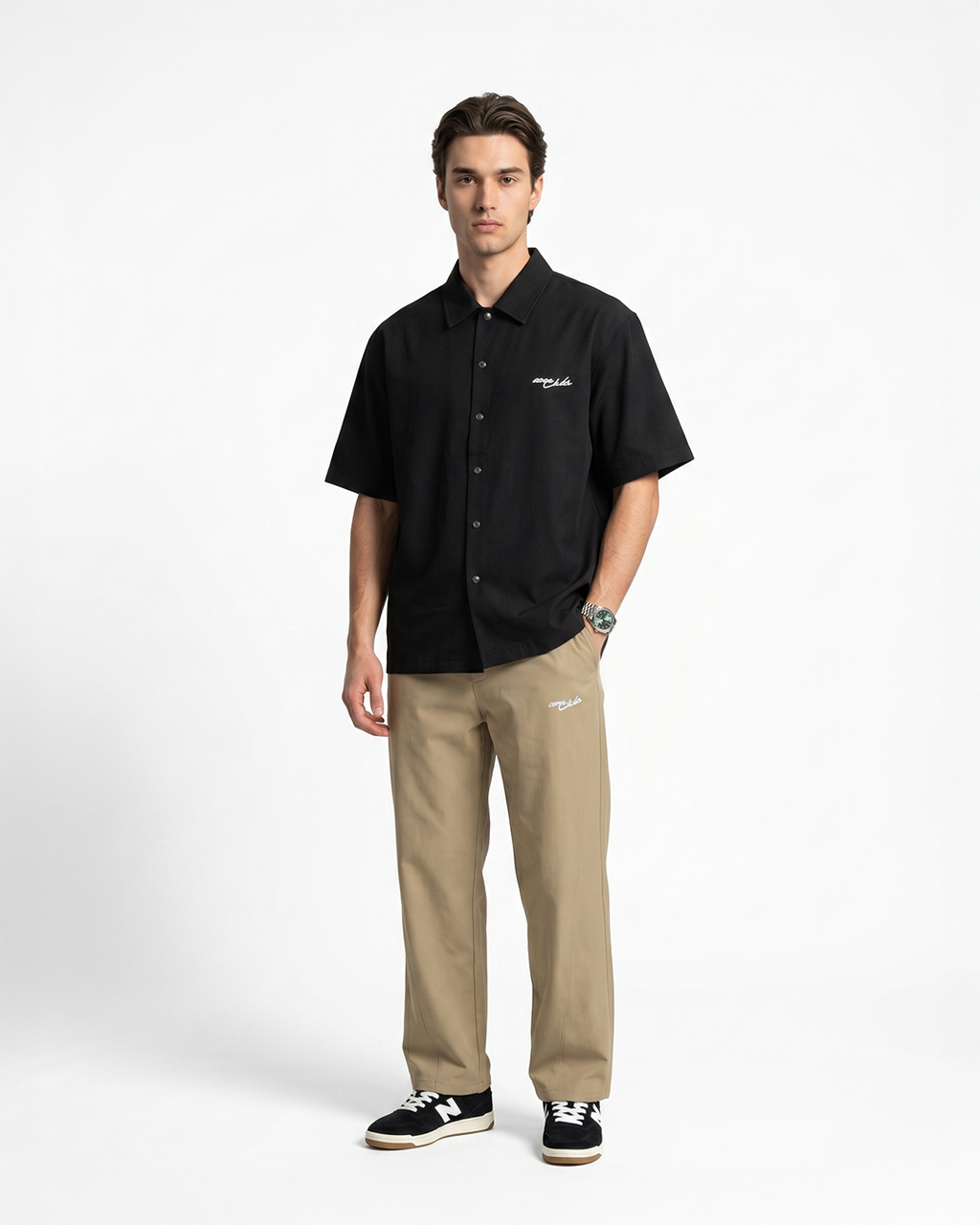 MIDNIGHT BLOOM LINEN SHIRT (BLACK)