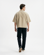 MOCHA DRIFT LINEN POLO SHIRT