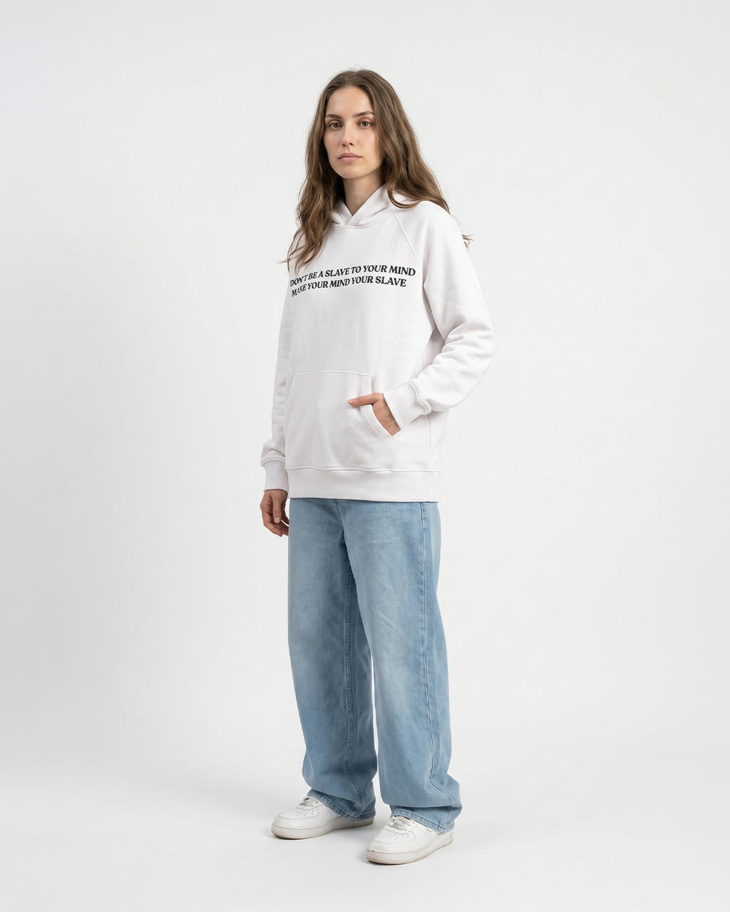 Escape Your Mind -white Unisex Hoodie