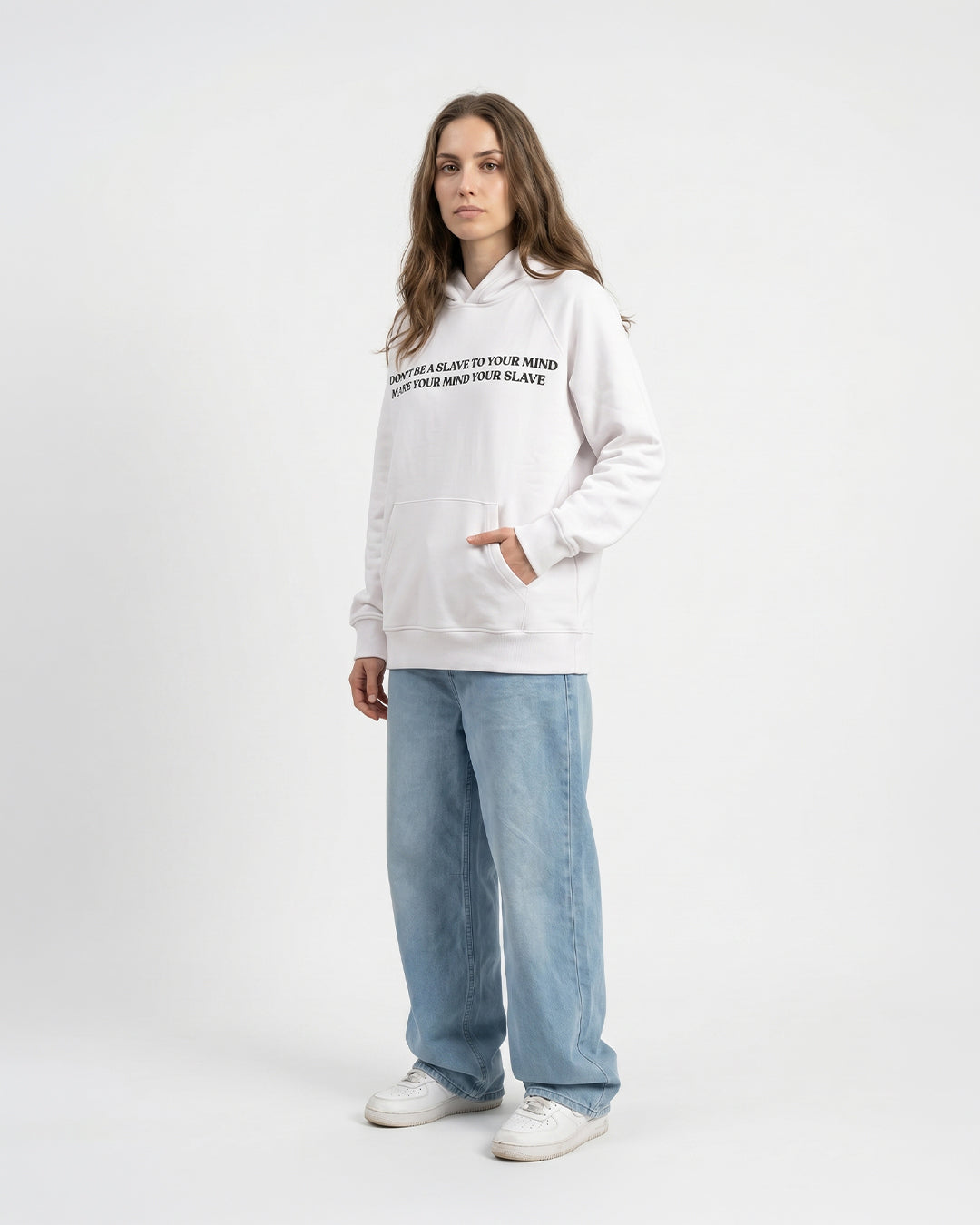 Escape Your Mind -white Unisex Hoodie