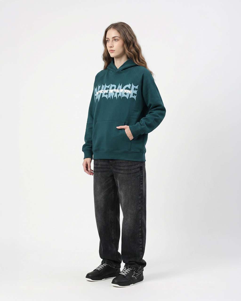 Fear Of Being Average -bottle Green Unisex Hoodie