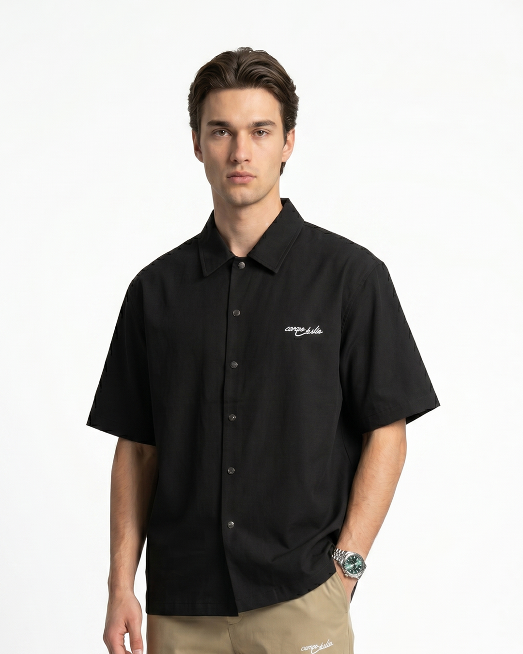 MIDNIGHT BLOOM LINEN SHIRT (BLACK)-thumbmail-4