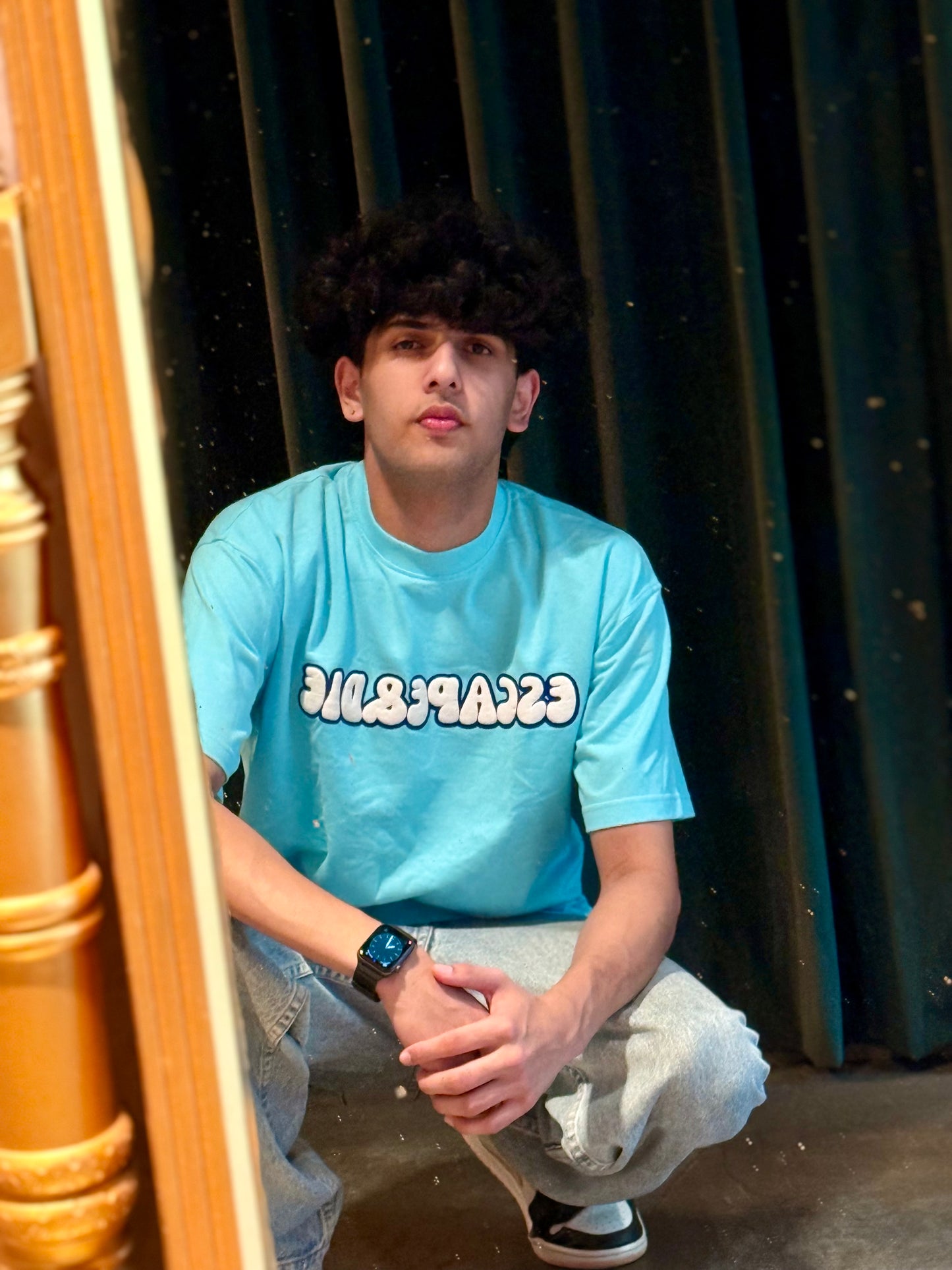 Escape& Die Light Blue Oversize T-shirt