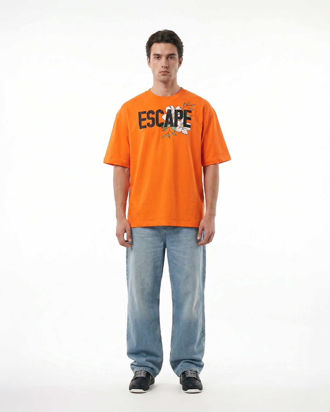 Escape Orange Oversize T-Shirt-thumbmail-3