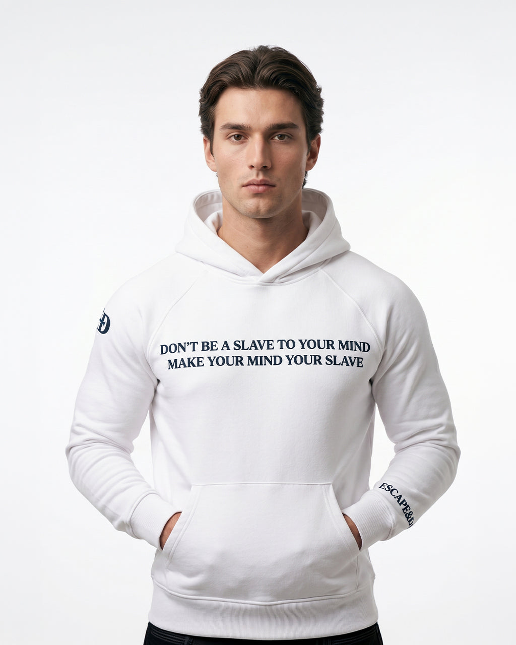Escape Your Mind -white Unisex Hoodie