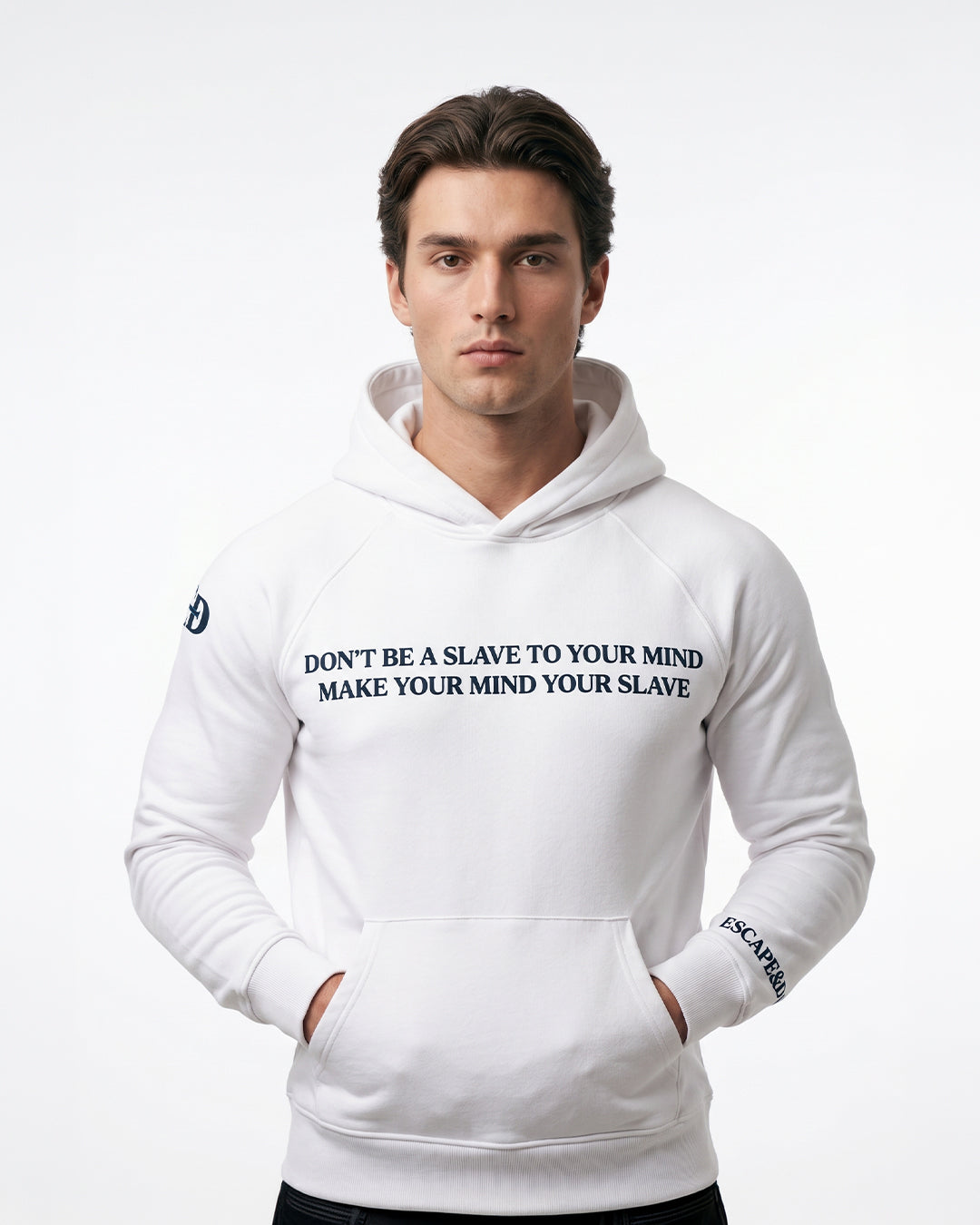 Escape Your Mind -white Unisex Hoodie