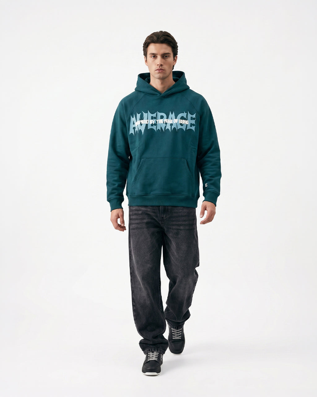 Fear Of Being Average -bottle Green Unisex Hoodie