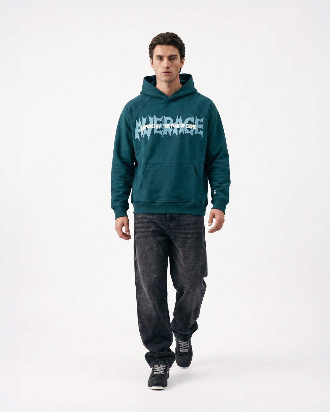 Fear Of Being Average -bottle Green Unisex Hoodie