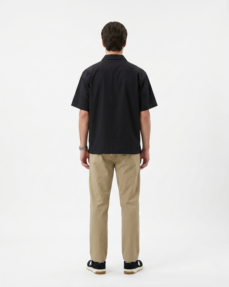 MIDNIGHT BLOOM LINEN SHIRT (BLACK)