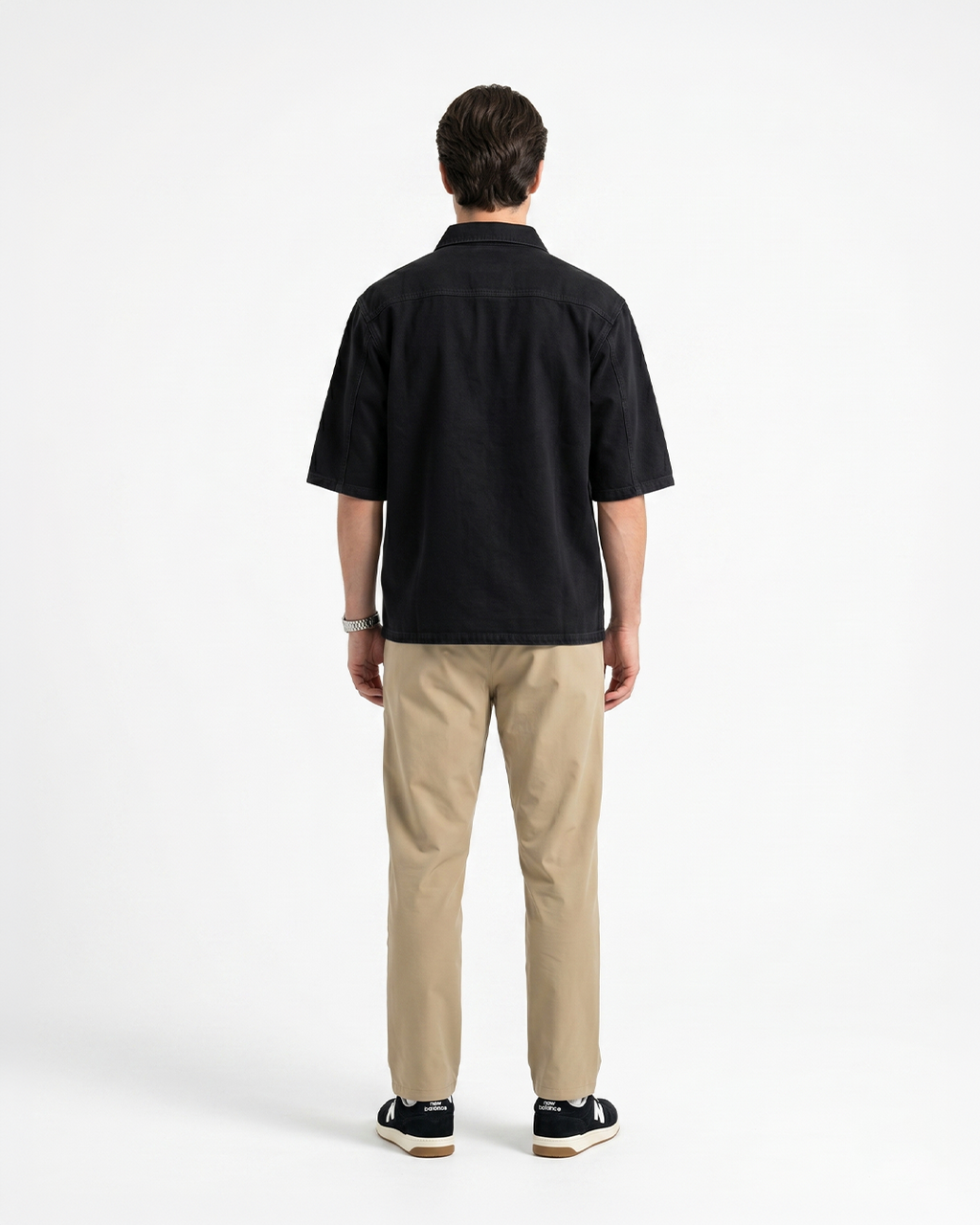 FALLING FIGURE ZIP POLO TEE (BLACK)