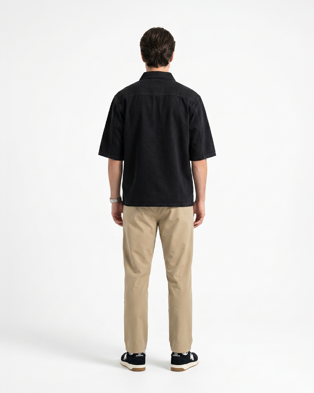 FALLING FIGURE ZIP POLO TEE (BLACK)-thumbmail-5