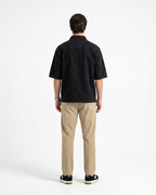 FALLING FIGURE ZIP POLO TEE (BLACK)