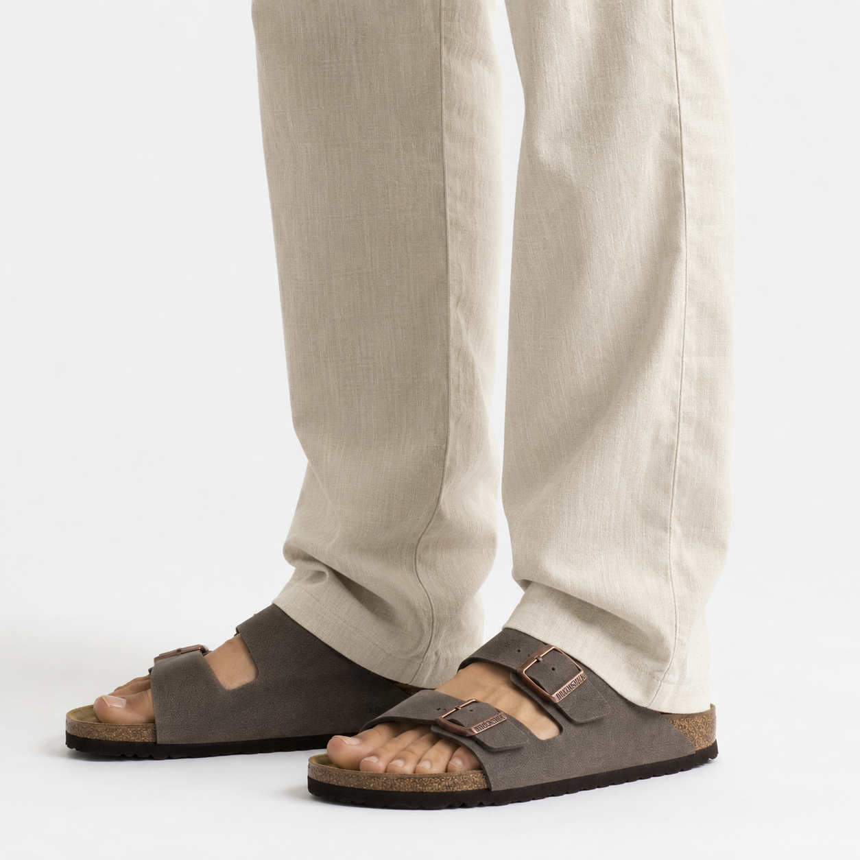 Sand Beige Pull On Linen Pants-thumbmail-7