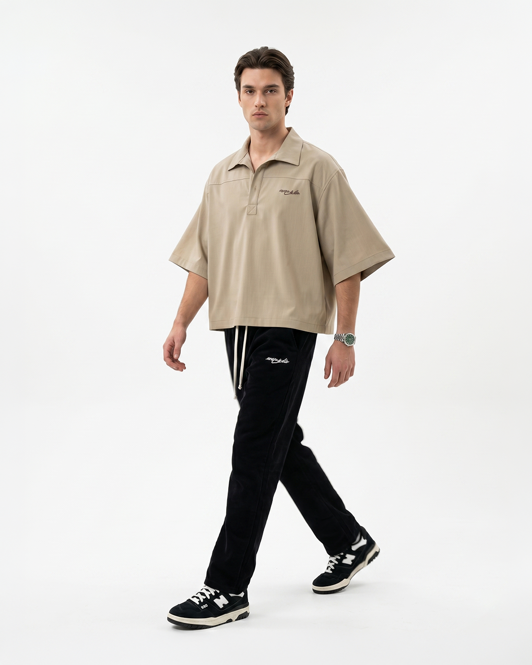 MOCHA DRIFT LINEN POLO SHIRT-thumbmail-5