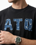 WASHED ATQ SIGNATURE TEE (BLACK)