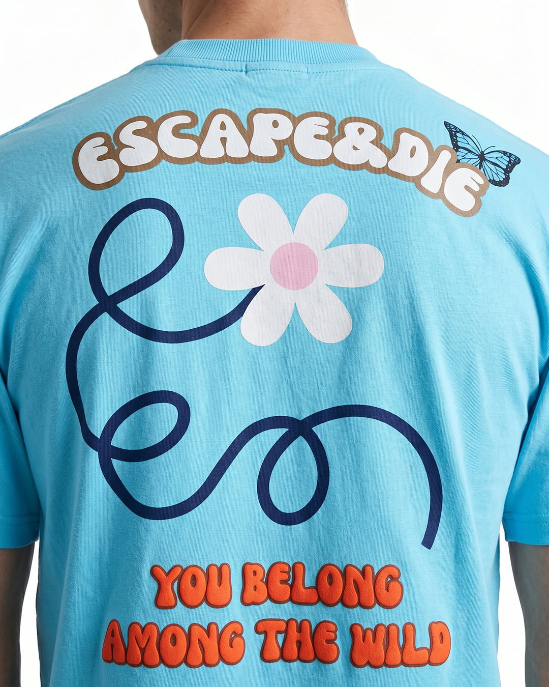 Escape& Die Light Blue Oversize T-shirt-thumbmail-4