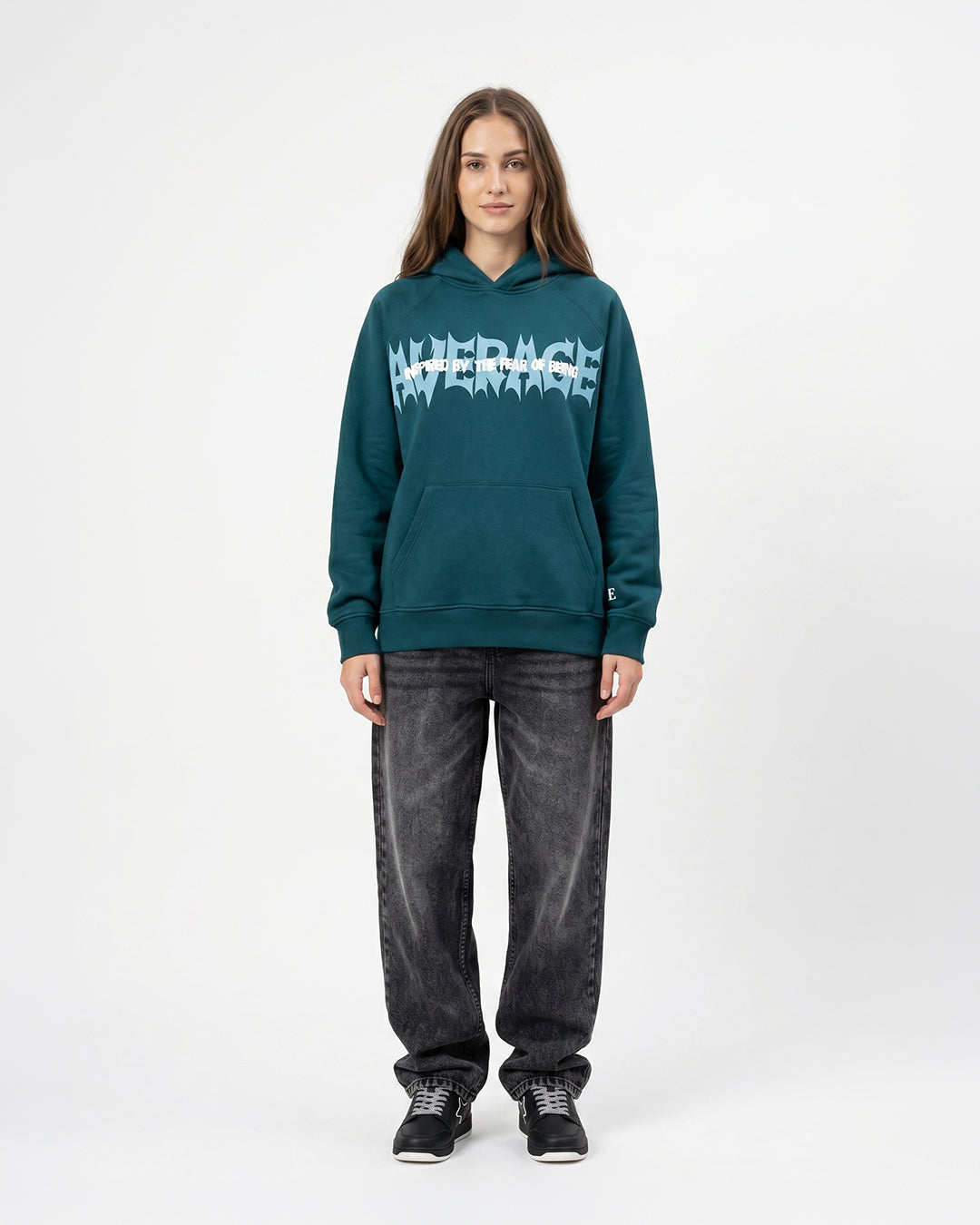 Fear Of Being Average -bottle Green Unisex Hoodie