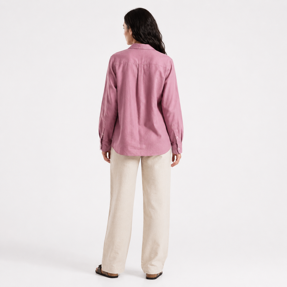 Sand Beige Linen Pull On Pants