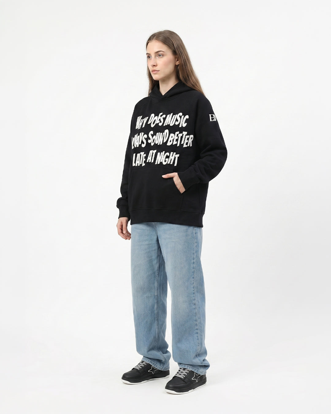 Music Sounds Better -black Unisex Hoodie