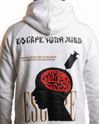 Escape Your Mind -white Unisex Hoodie