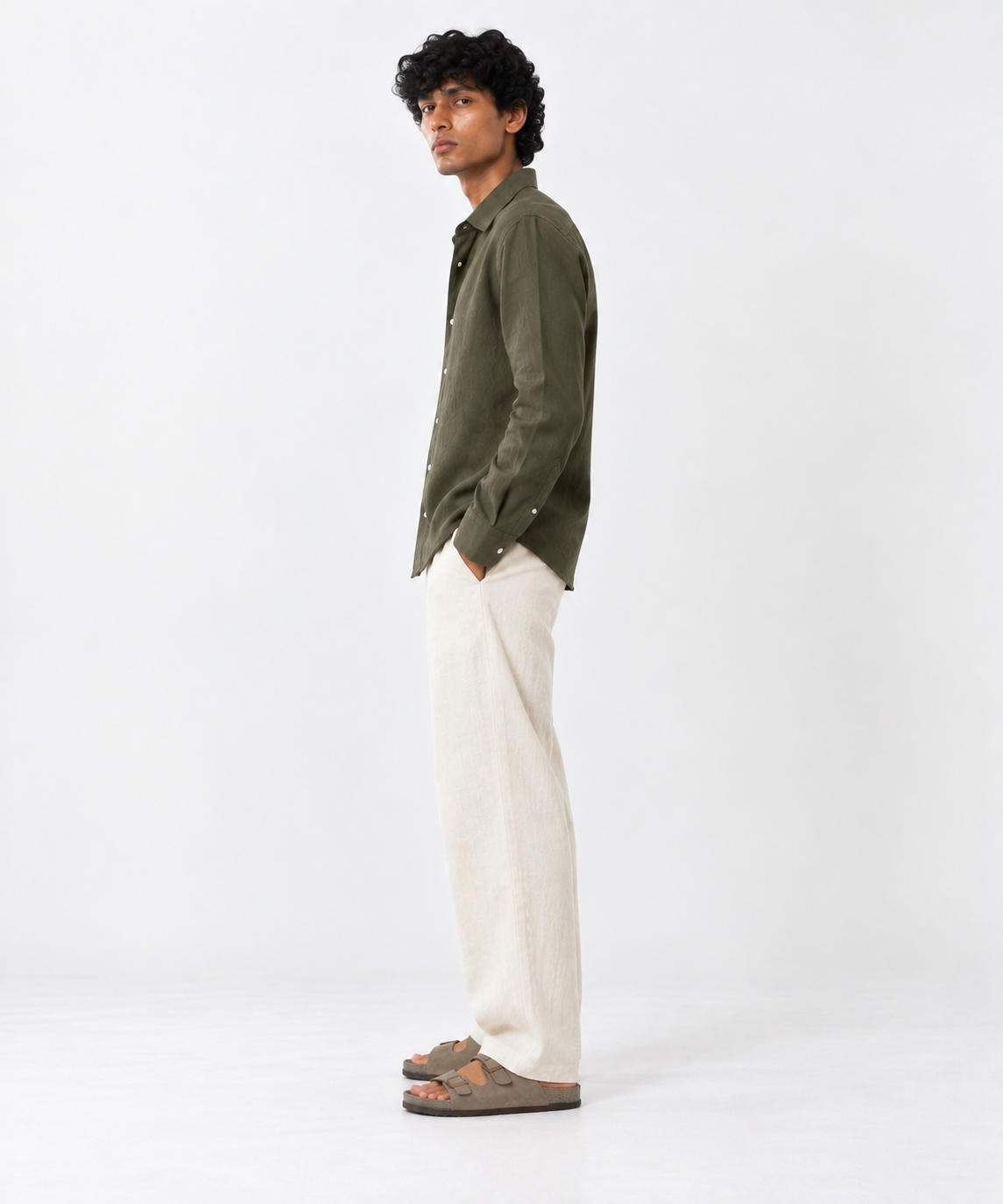 Olive Irish Linen Shirt-thumbmail-2