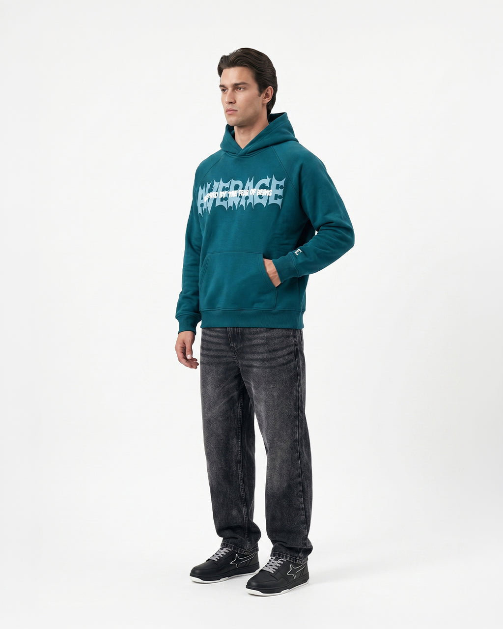 Fear Of Being Average -bottle Green Unisex Hoodie