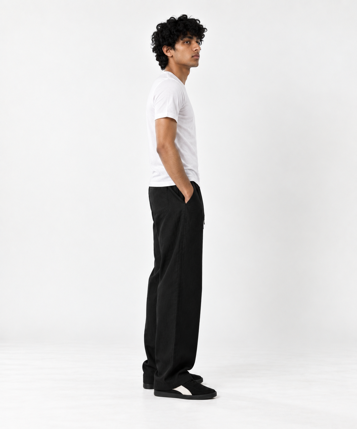 Midnight Black Pull On Linen Pants-thumbmail-3