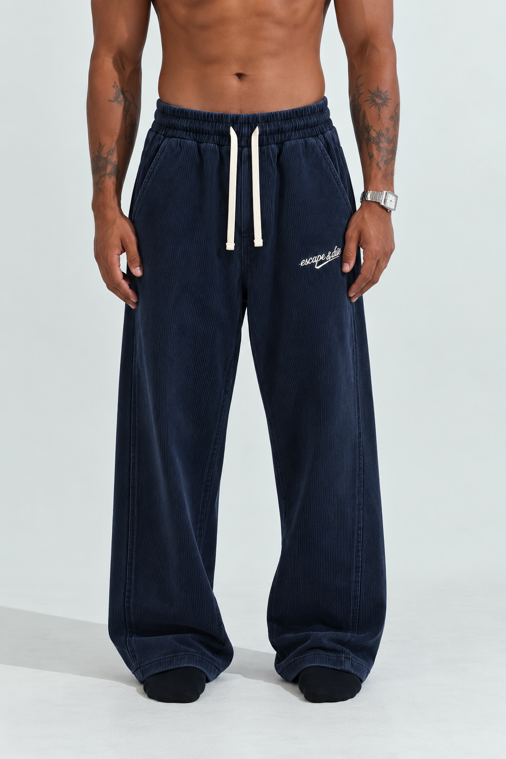 LAST ESCAPE CORDUROY SWEATPANT (NAVY BLUE)