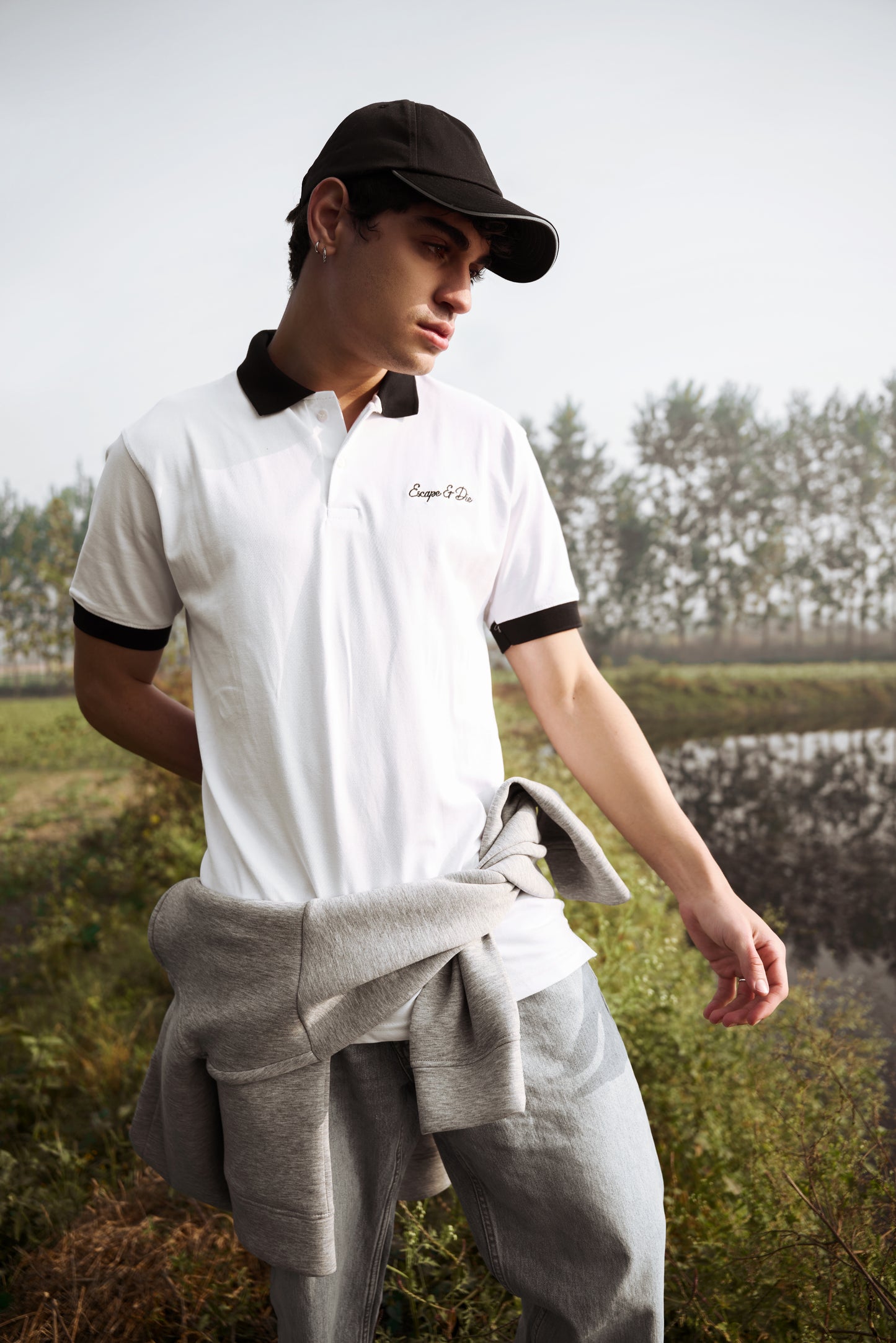 Escape White Polo tee