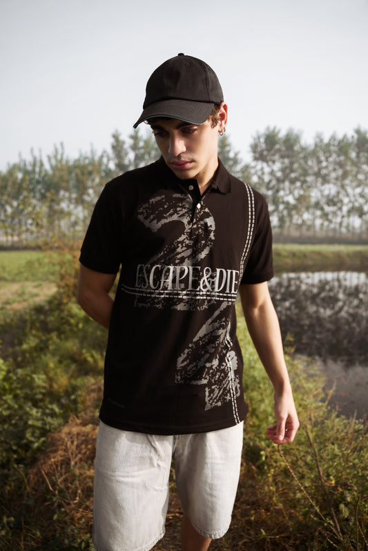 Escape Black Polo tee