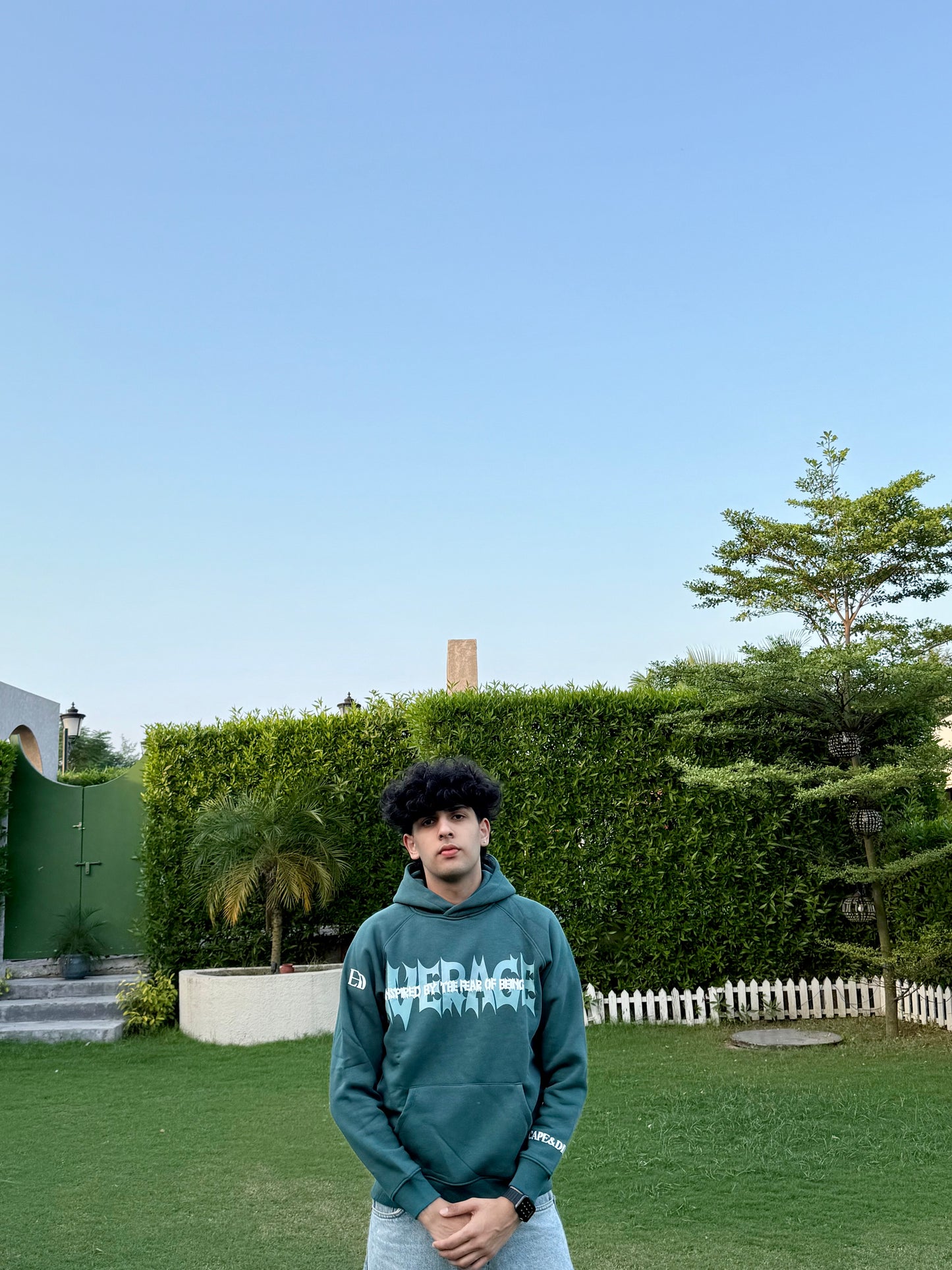 Fear Of Being Average -bottle Green Unisex Hoodie