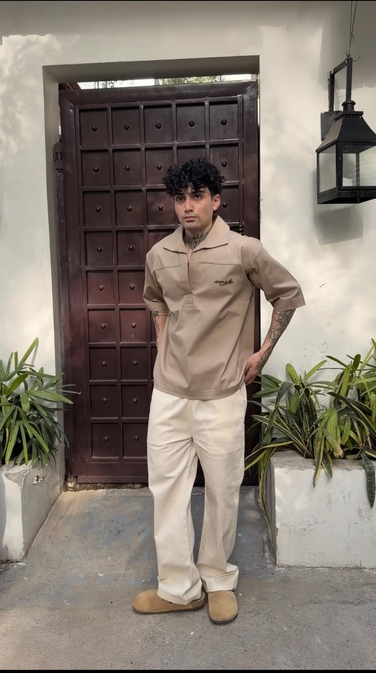 MOCHA DRIFT LINEN POLO SHIRT-thumbmail-2