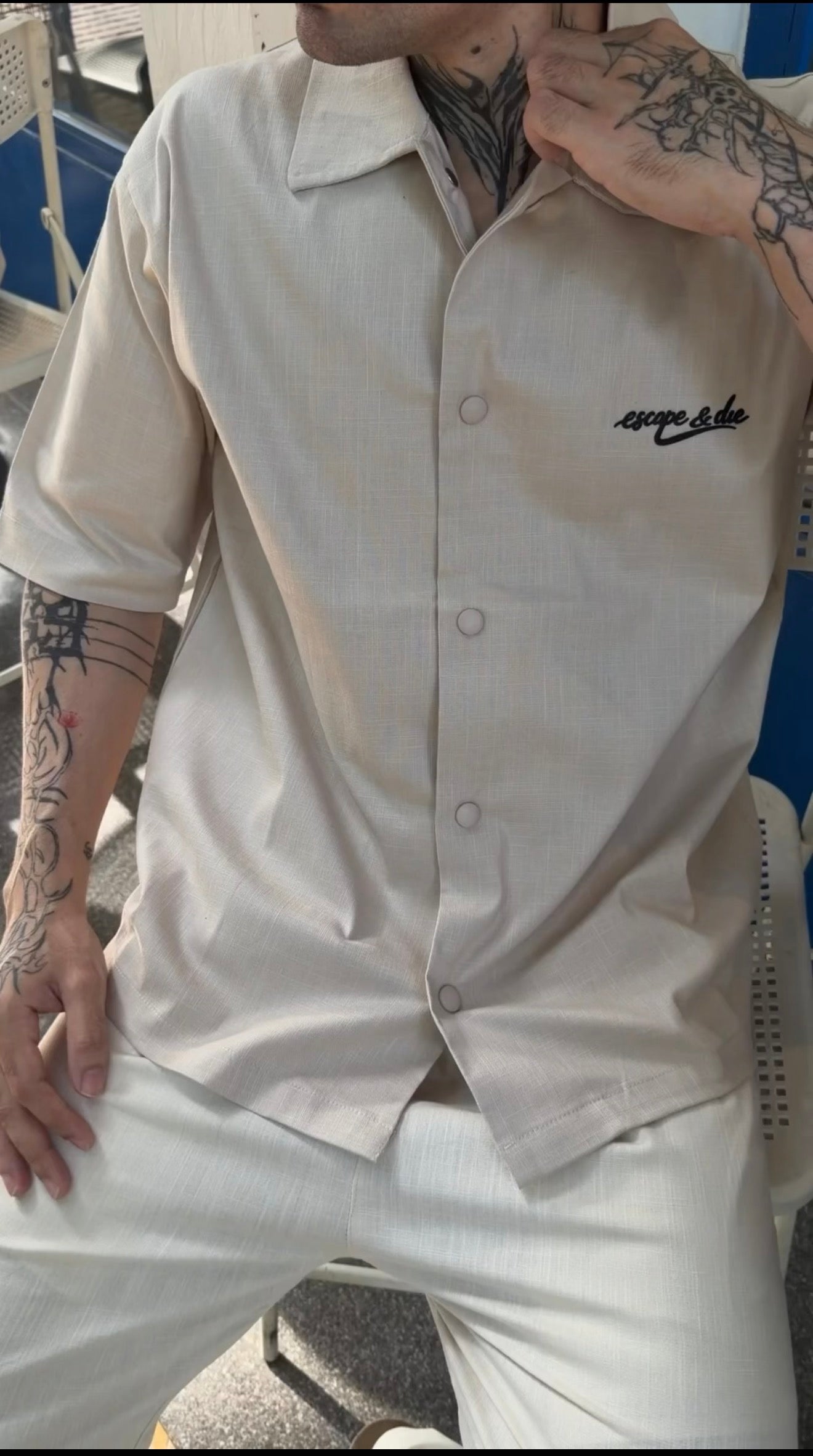 PURE ESCAPE LINEN SHIRT (BEIGE)-thumbmail-4