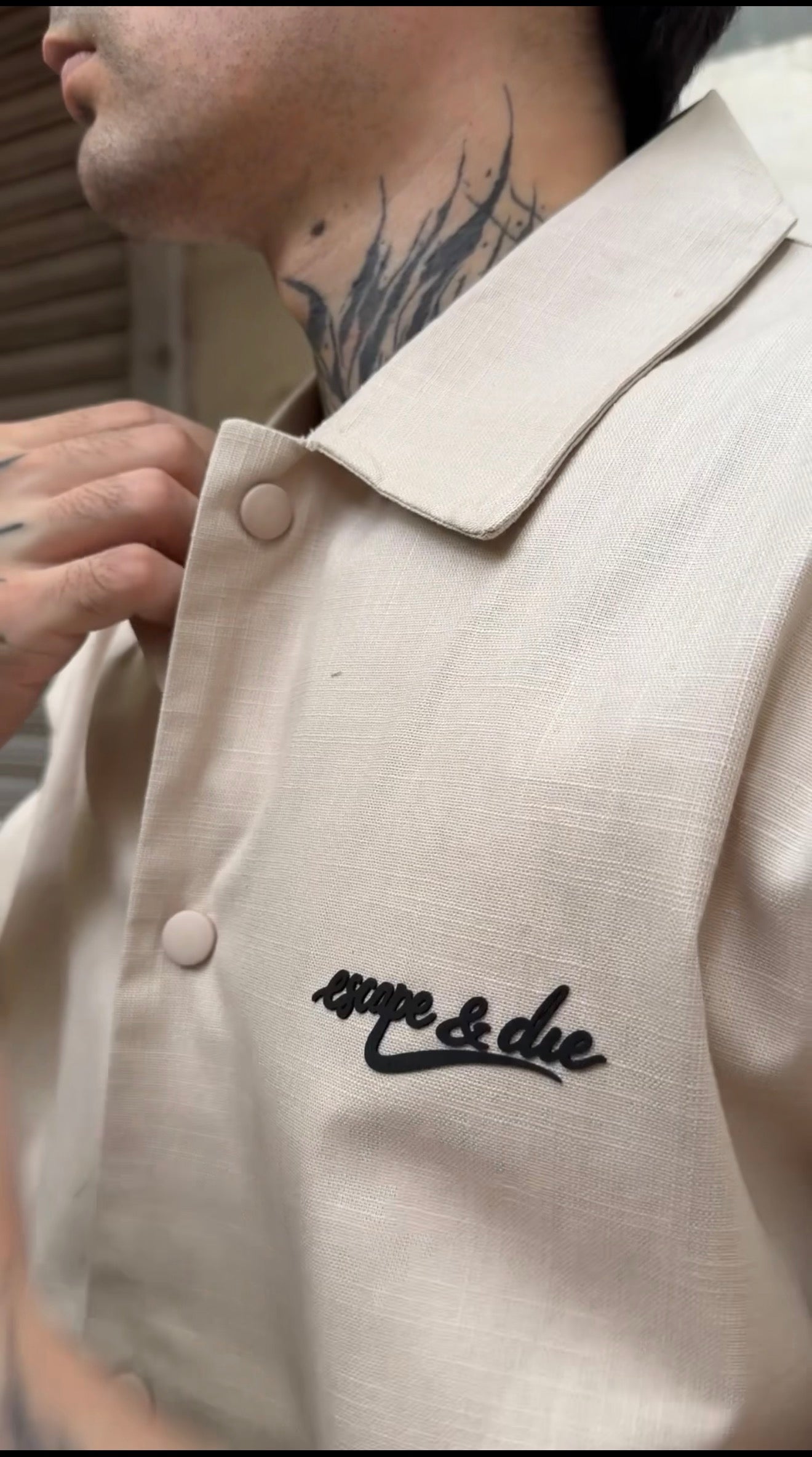 PURE ESCAPE LINEN SHIRT (BEIGE)-thumbmail-5