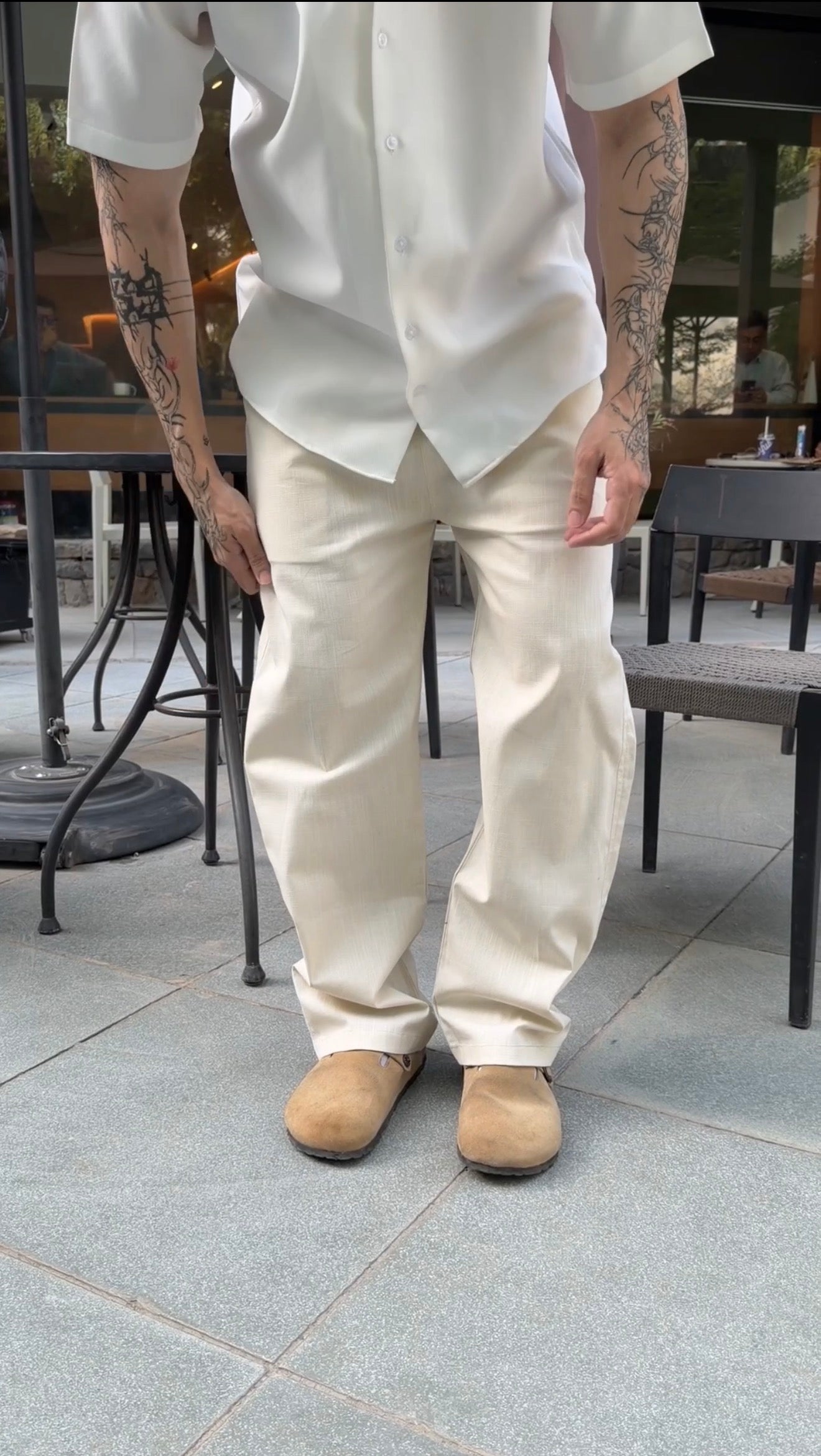 Vintage-White Pull On Linen Pants-thumbmail-3