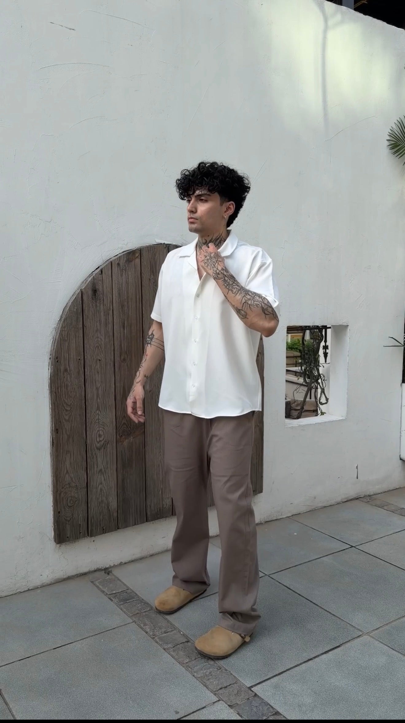 Stone Grey Pull On Linen Pants-thumbmail-4