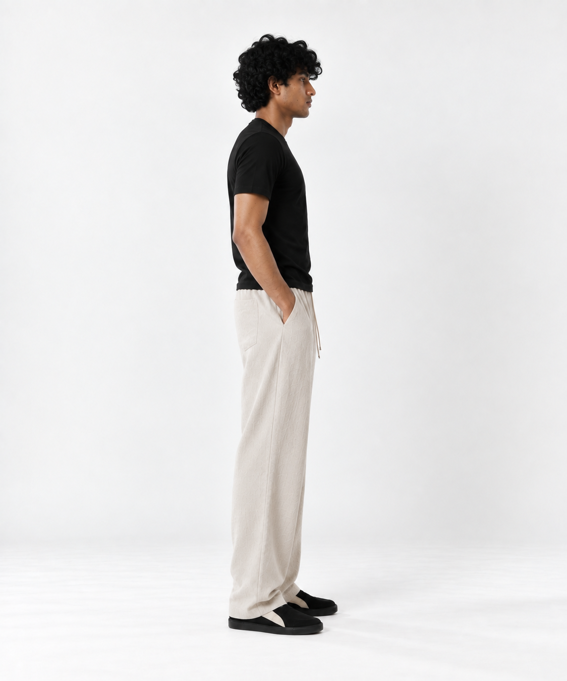 Sand Beige Pull On Linen Pants