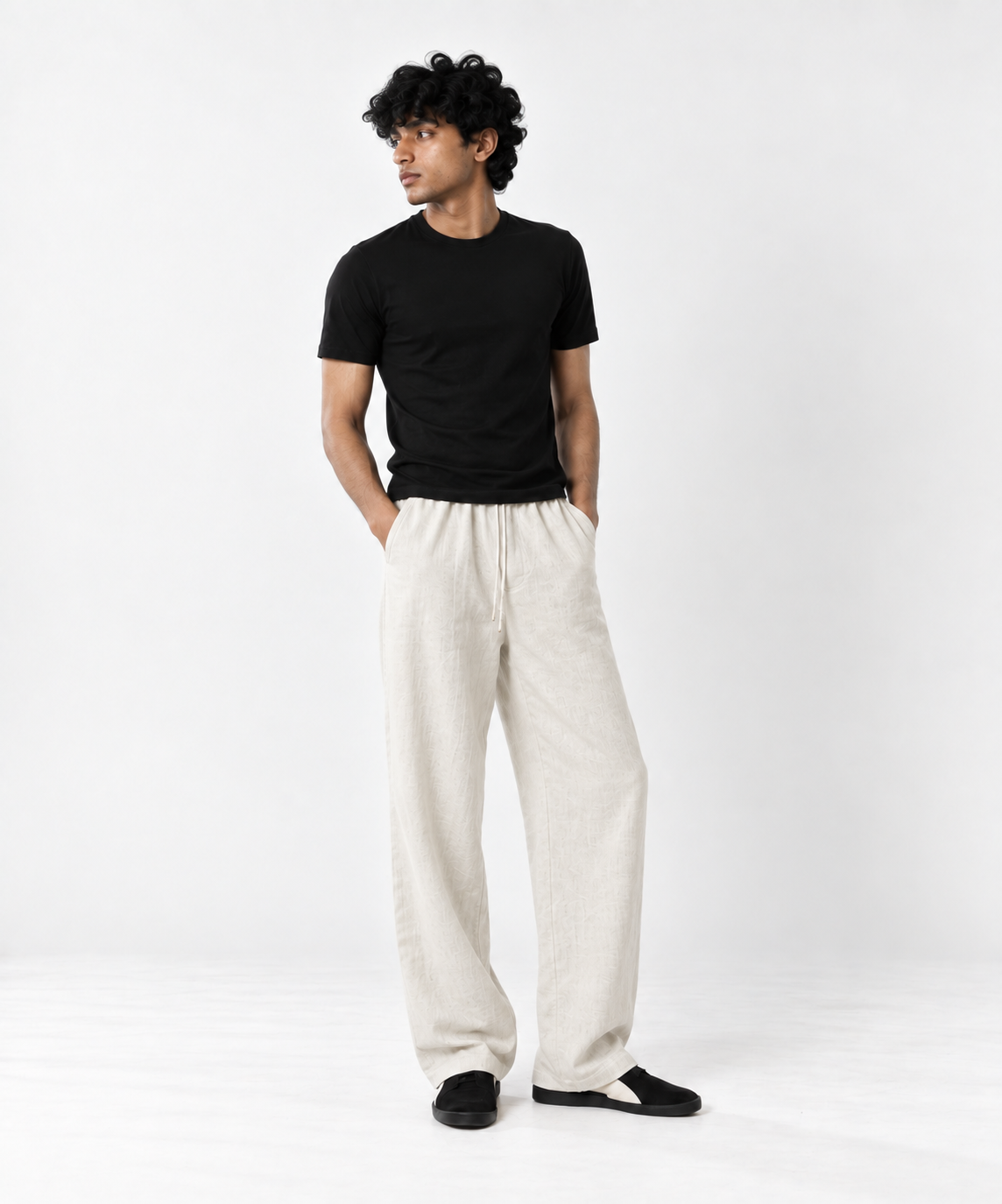 Vintage-White Pull On Linen Pants-thumbmail-5