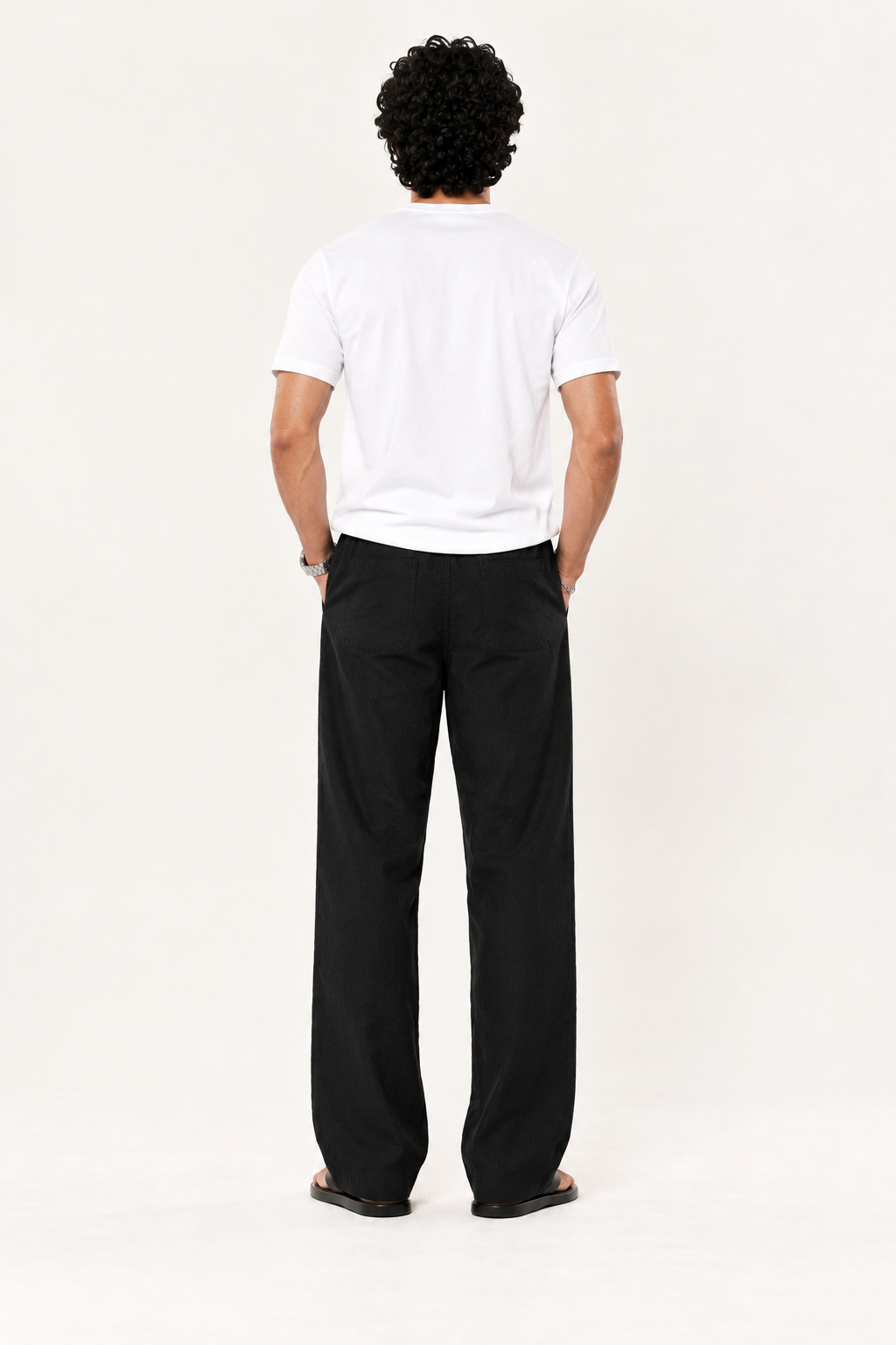 Midnight Black Pull On Linen Pants