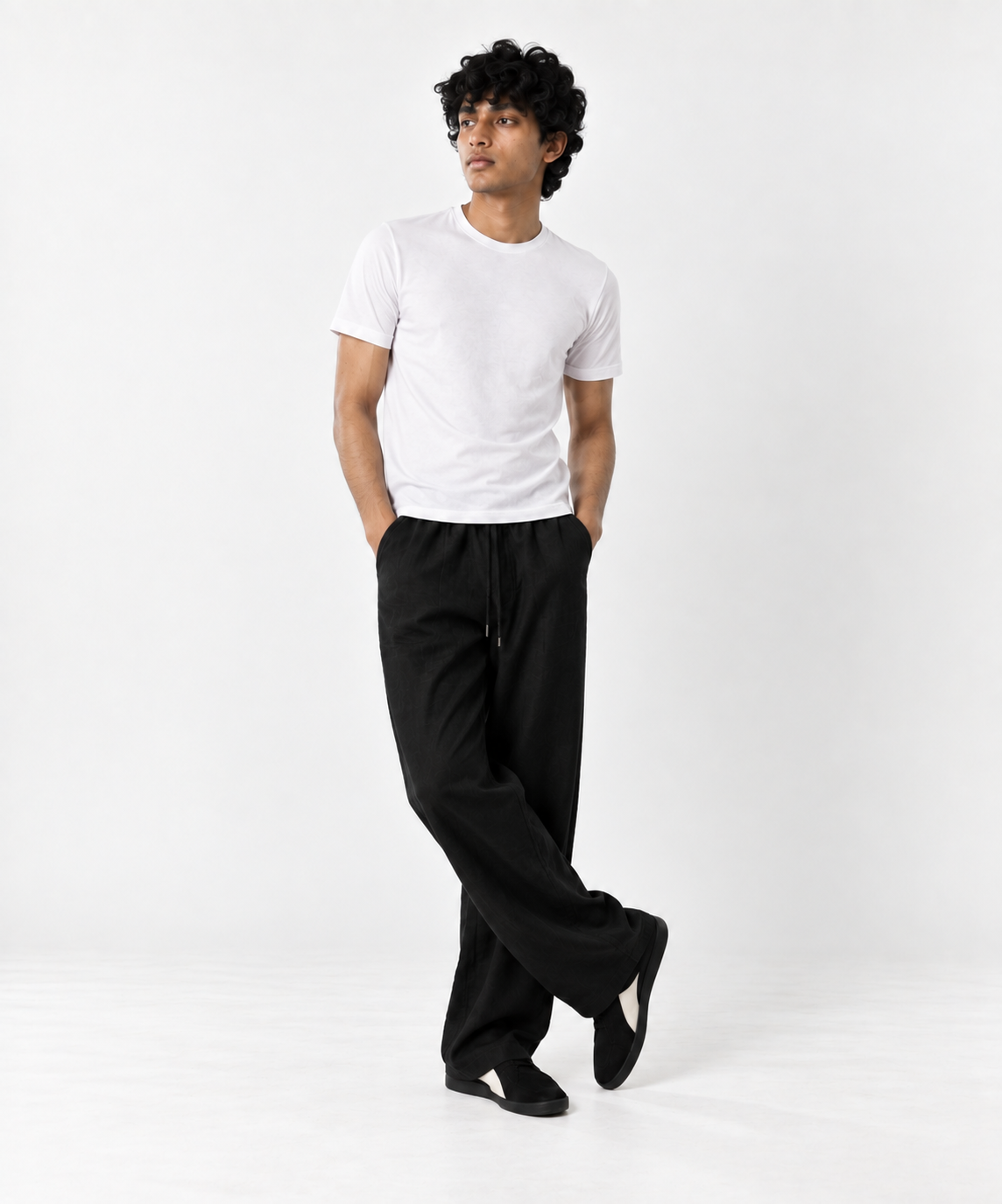 Midnight Black Pull On Linen Pants-thumbmail-5