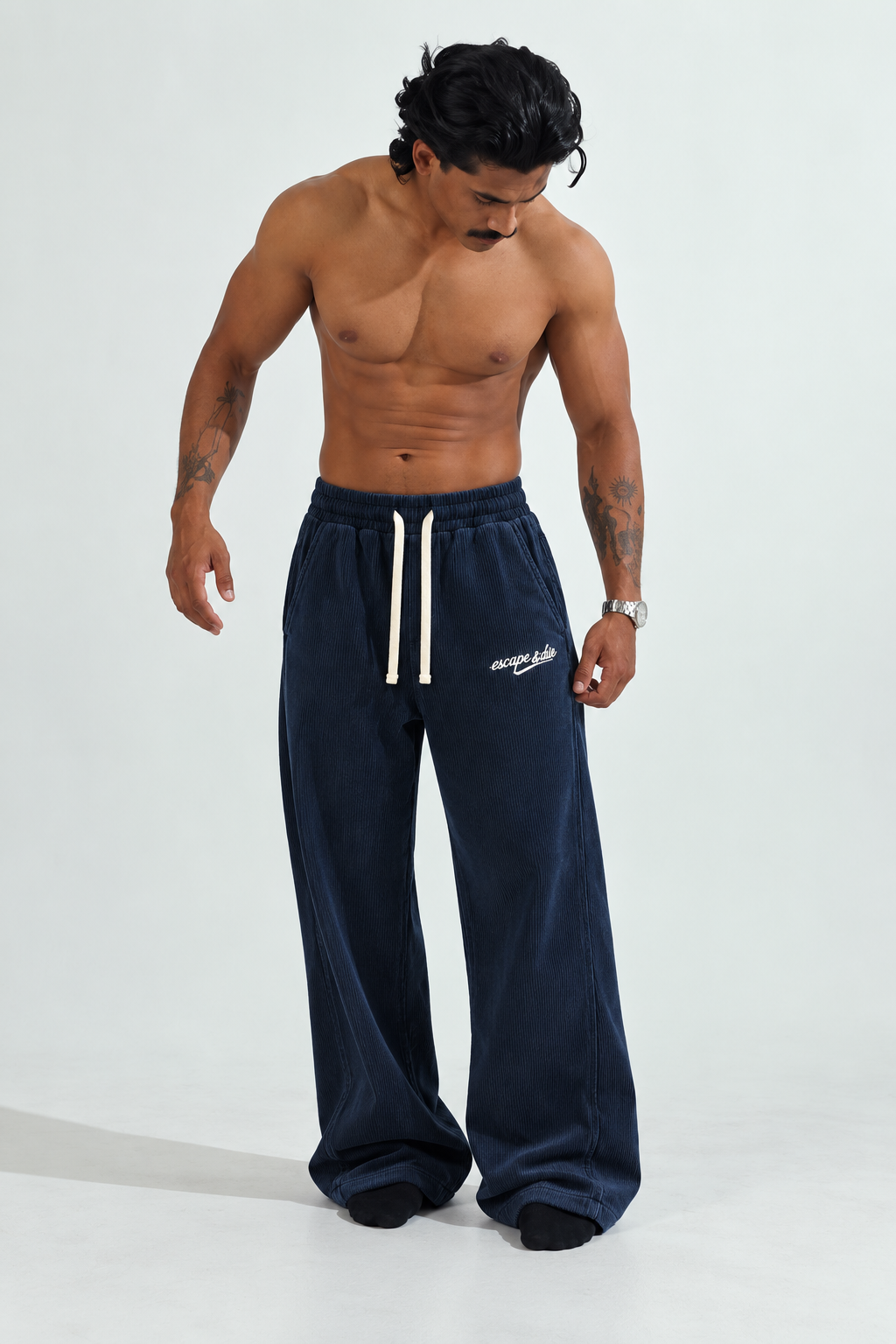 LAST ESCAPE CORDUROY SWEATPANT (NAVY BLUE)-thumbmail-5