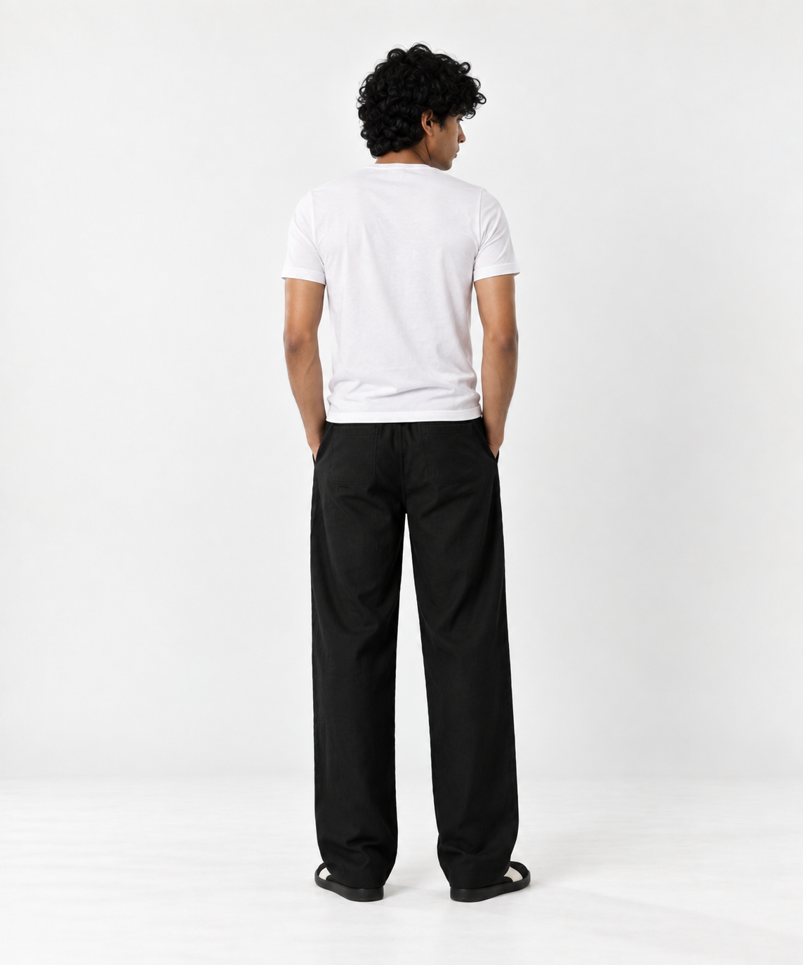 Midnight Black Pull On Linen Pants-thumbmail-4